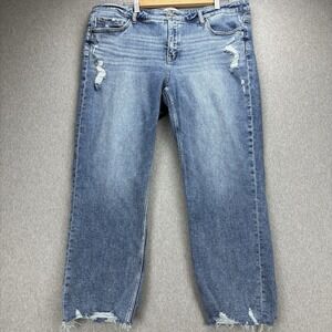 BKE Jeans Womens 36x28 Blue‎ Payton Mid-Rise Stretch Whisker Cropped Straight